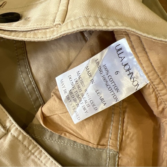 Ulla Johnson August Two Tone Cotton Twill Straight Leg Pants 6 Cropped - Picture 7 of 14